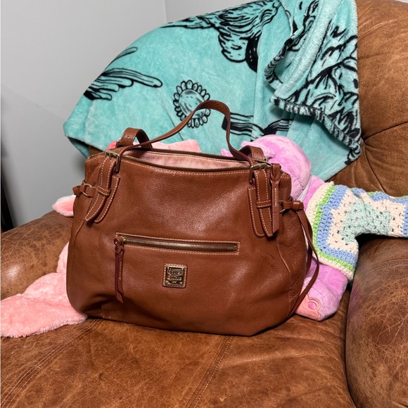 Dooney & Bourke Handbags - Dooney & Bourke Nina Tan Leather Satchel Bag